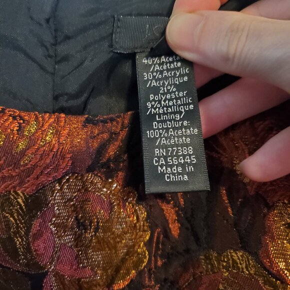 J. Crew Floral Jacquard Brodcade Sleeveless A Line Dress Orange Red Yellow - Picture 9 of 12